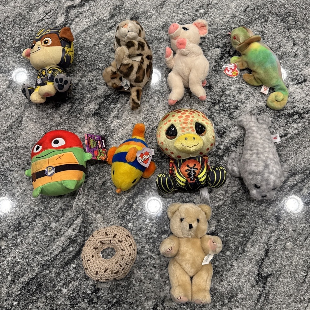 Bag Of 10 Plush Dolls Sizes From 5-7" Puffkins Aurora TY Silvestri 10 Total